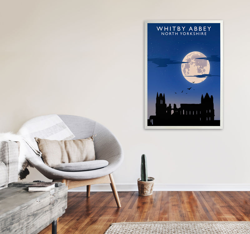 Whitby Abbey (Night) (Portrait) by Richard O'Neill Yorkshire Art Print A1 Oak Frame