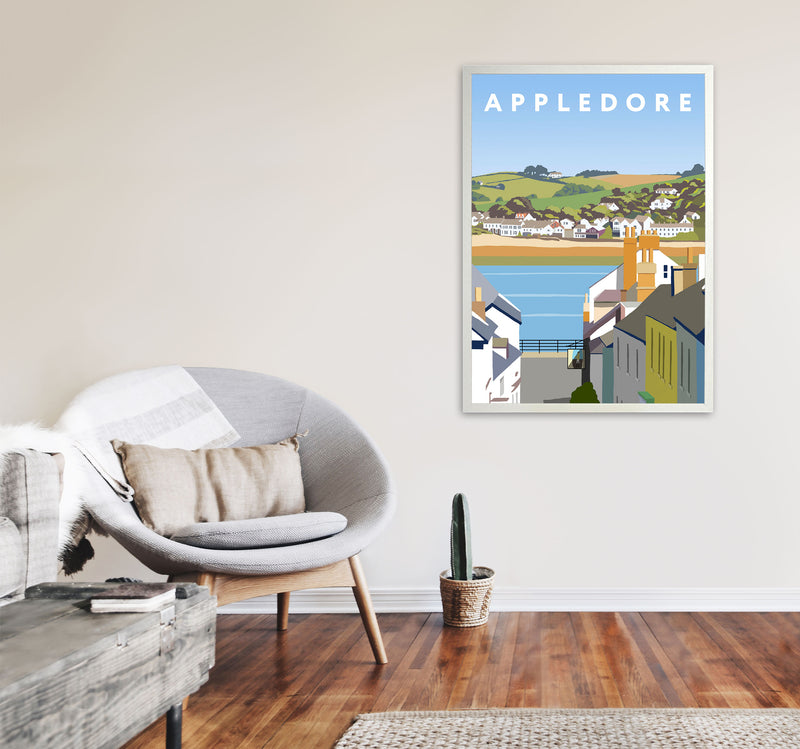 Appledore Framed Digital Art Print by Richard O'Neill A1 Oak Frame