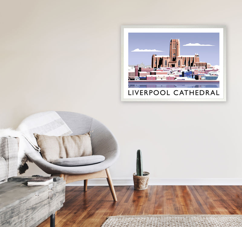 Liverpool Cathedral In Snow by Richard O'Neill A1 Oak Frame