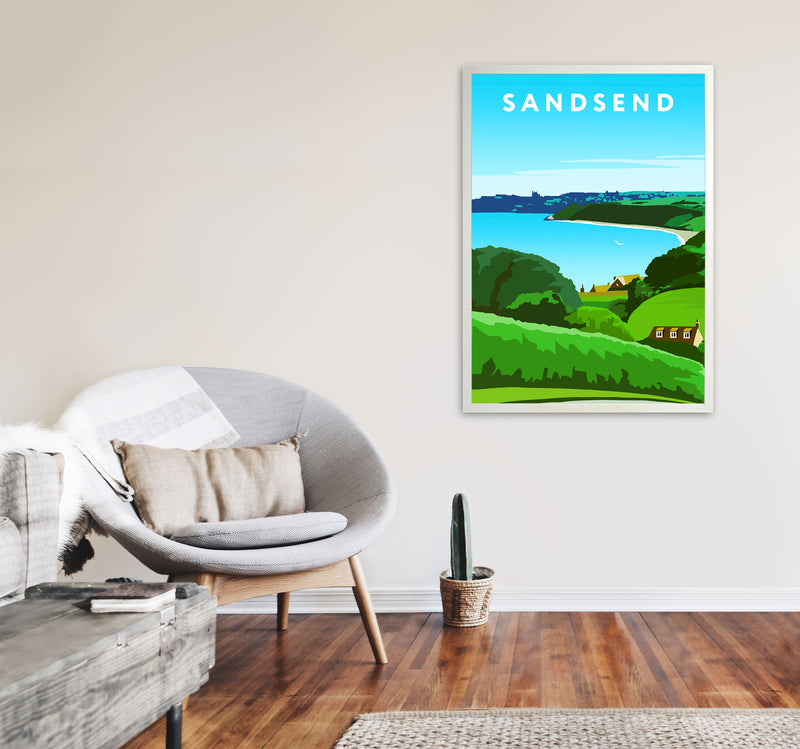 Sandsend2 Portrait by Richard O'Neill A1 Oak Frame