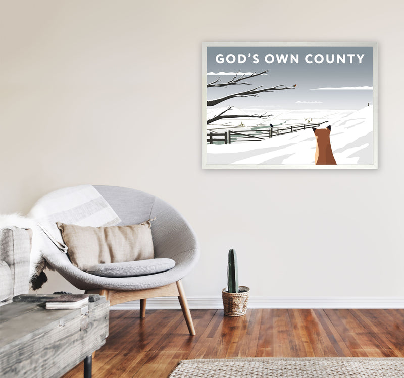 Gods Own County Snow by Richard O'Neill A1 Oak Frame