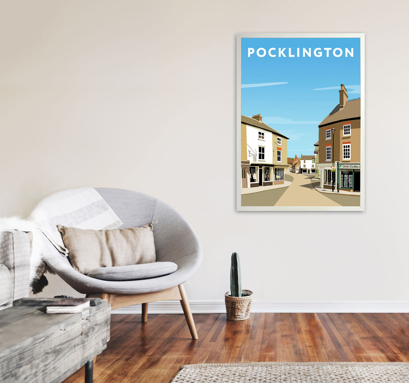 Pocklington Travel Art Print by Richard O'Neill, Framed Wall Art A1 Oak Frame