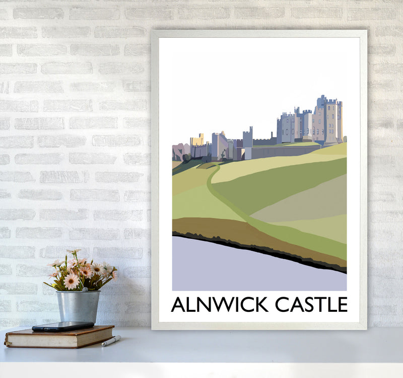 Alnwick Castle Portrait by Richard O'Neill A1 Oak Frame