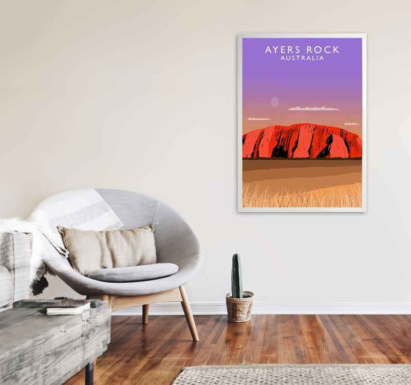 Ayers Rock Australia Art Print by Richard O'Neill A1 Oak Frame