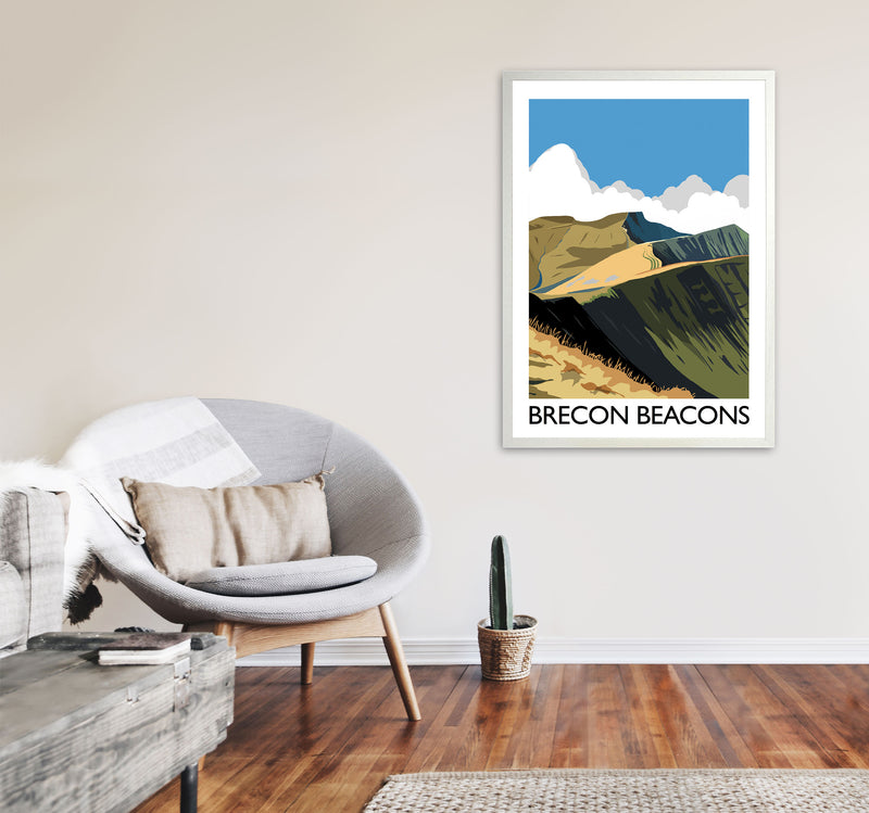 Brecon Beacons Art Print by Richard O'Neill A1 Oak Frame