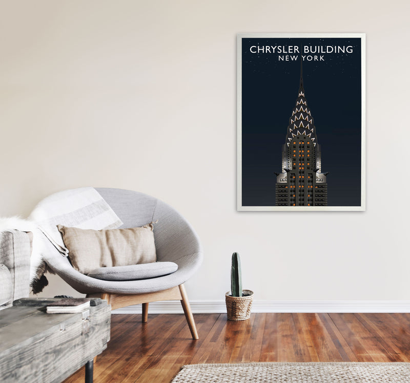 Chrysler Building Night by Richard O'Neill A1 Oak Frame