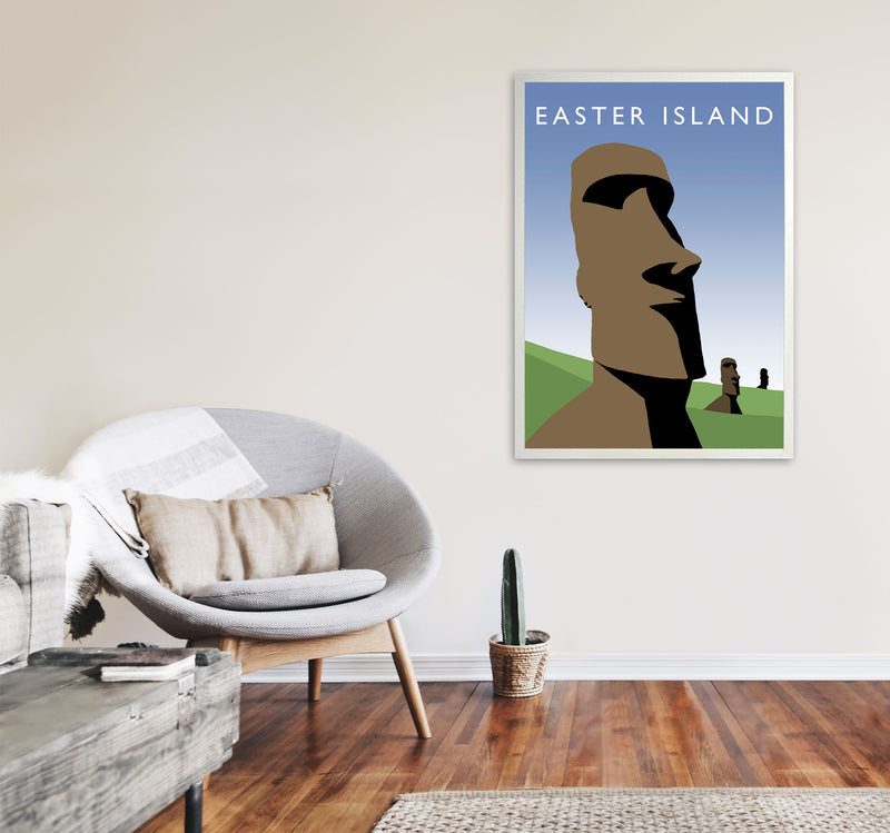 Easter Island by Richard O'Neill A1 Oak Frame