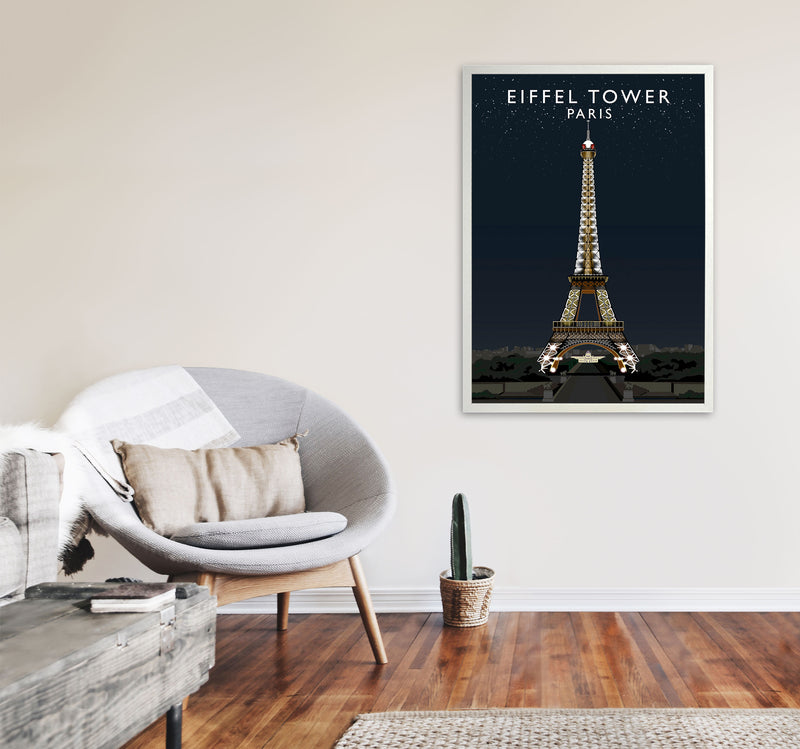 Eiffel Tower Night by Richard O'Neill A1 Oak Frame