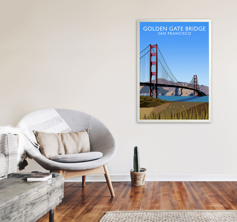 Golden Gate Bridge Portrait by Richard O'Neill A1 Oak Frame