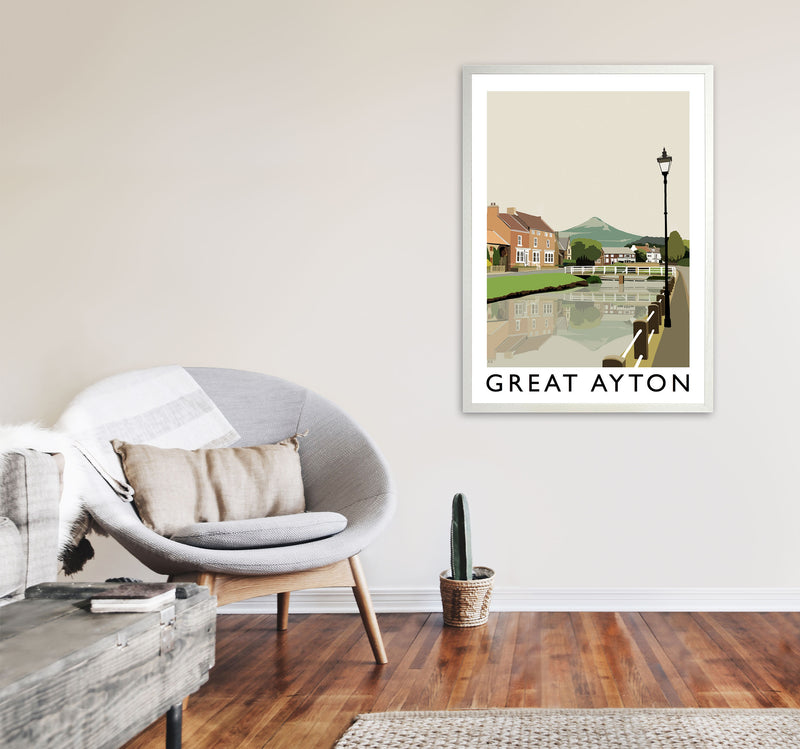 Great Ayton Portrait by Richard O'Neill A1 Oak Frame