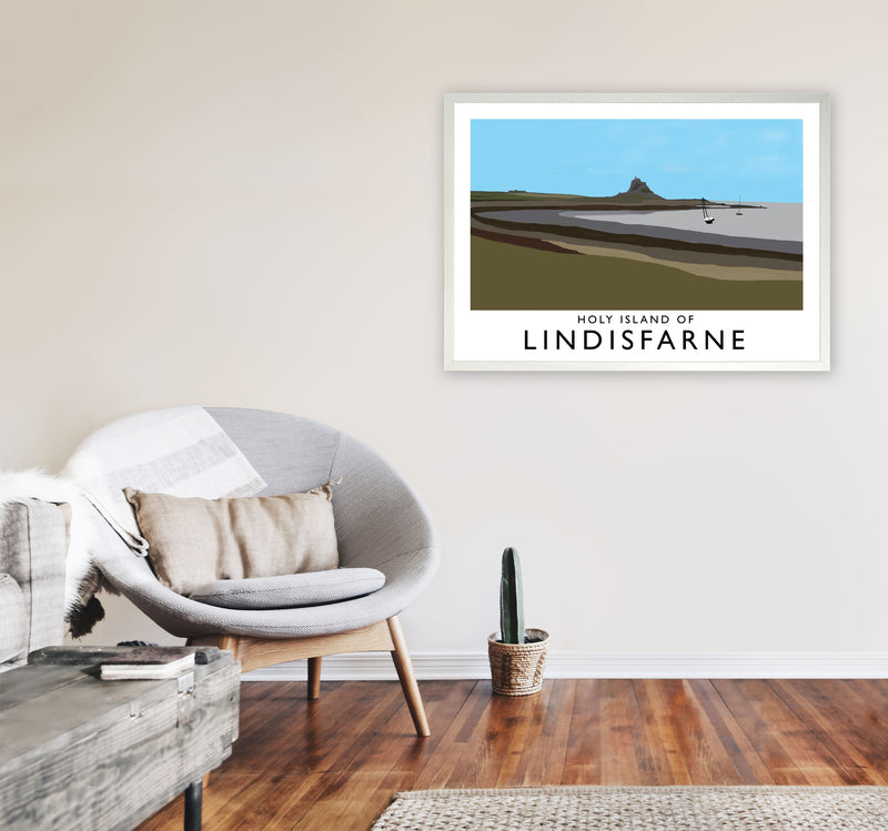 Holy Island of Lindisfarne Art Print by Richard O'Neill A1 Oak Frame