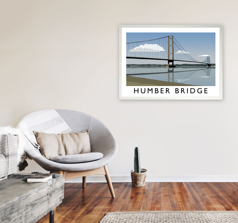 Humber Bridge Framed Digital Art Print by Richard O'Neill A1 Oak Frame