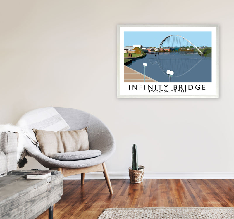 Infinity Bridge Stockton-On-Tees Art Print by Richard O'Neill A1 Oak Frame
