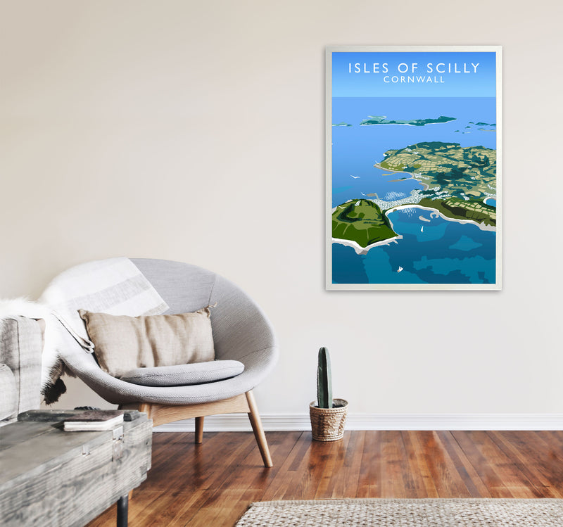 Isles of Scilly Cornwall Art Print by Richard O'Neill A1 Oak Frame