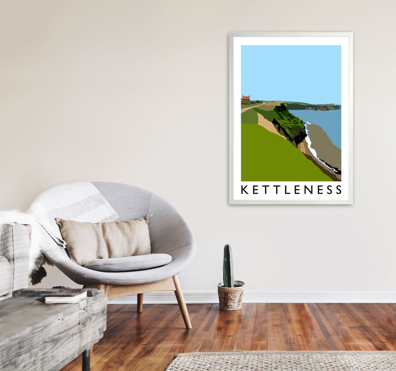 Kettleness Travel Art Print by Richard O'Neill, Framed Wall Art A1 Oak Frame