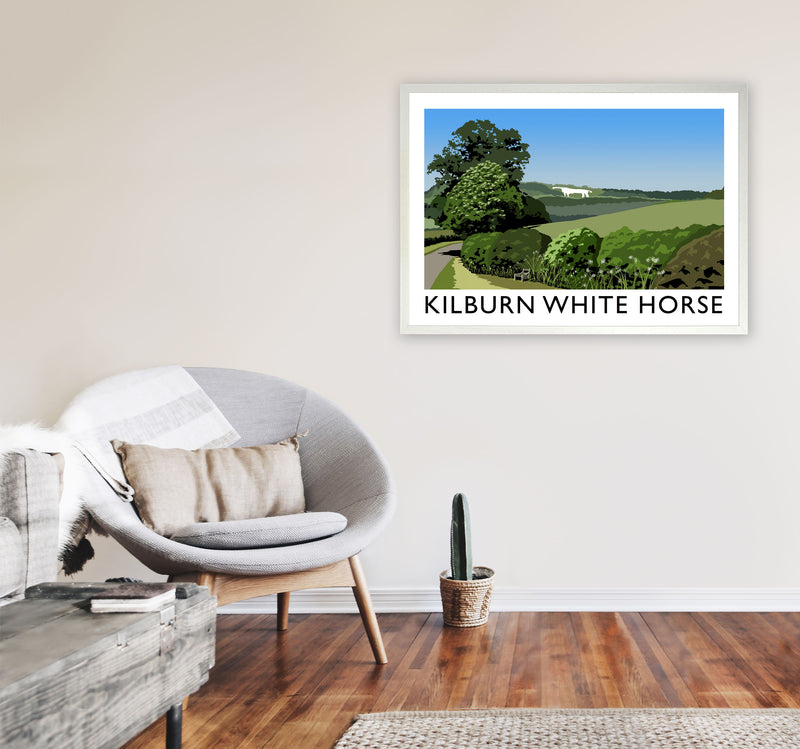 Kilburn White Horse Framed Digital Art Print by Richard O'Neill A1 Oak Frame
