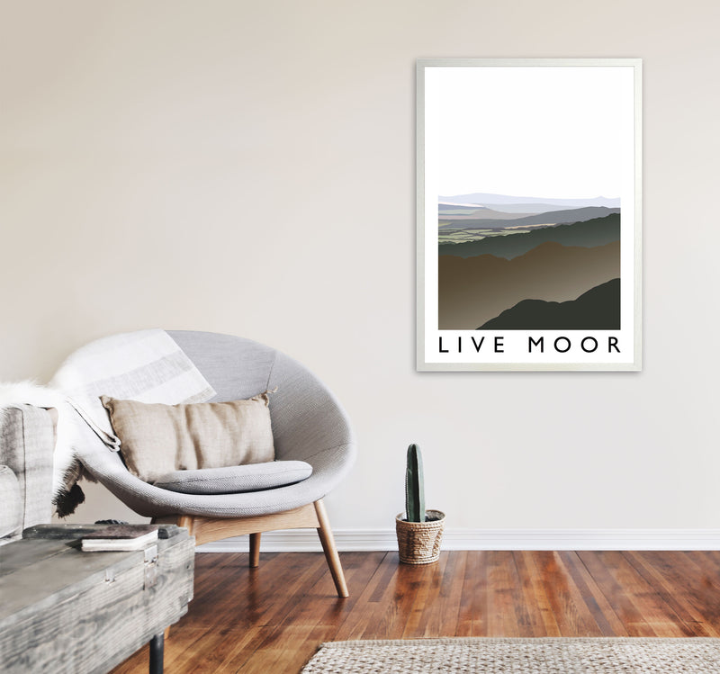 Live Moor Travel Art Print by Richard O'Neill, Framed Wall Art A1 Oak Frame