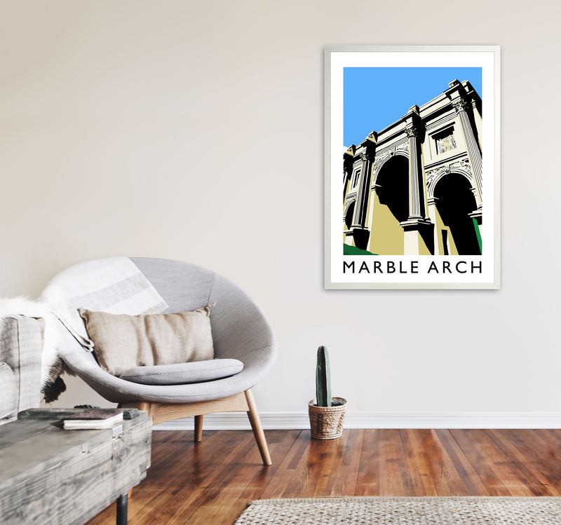 Marble Arch Travel Art Print by Richard O'Neill, Framed Wall Art A1 Oak Frame