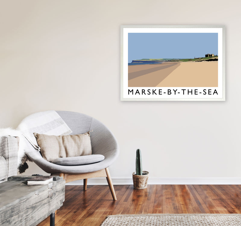 Marske-By-The-Sea Travel Art Print by Richard O'Neill, Framed Wall Art A1 Oak Frame