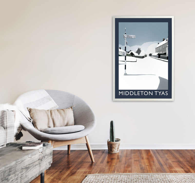 Middleton Tyas Travel Art Print by Richard O'Neill, Framed Wall Art A1 Oak Frame