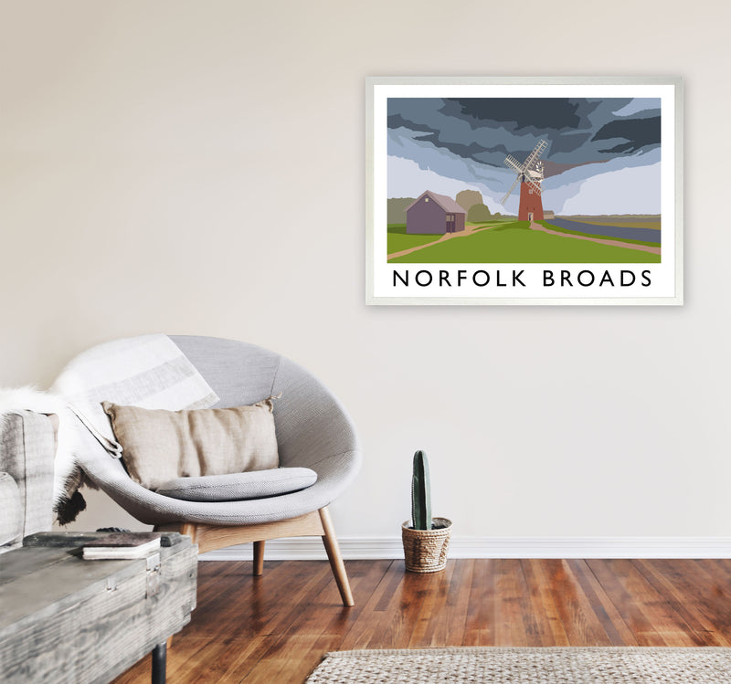 Norfolk Broads Framed Digital Art Print by Richard O'Neill A1 Oak Frame