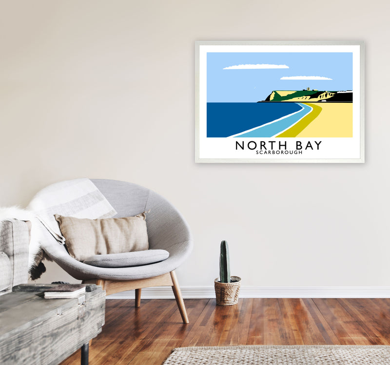 North Bay Scarborough Travel Art Print by Richard O'Neill, Framed Wall Art A1 Oak Frame