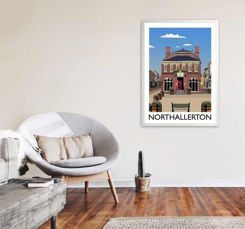 Northallerton Travel Art Print by Richard O'Neill, Framed Wall Art A1 Oak Frame