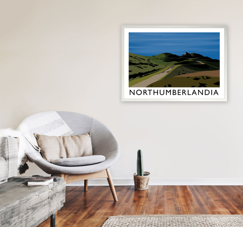 Northumberlandia Travel Art Print by Richard O'Neill, Framed Wall Art A1 Oak Frame