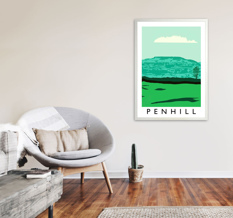 Penhill Digital Art Print by Richard O'Neill, Framed Wall Art A1 Oak Frame