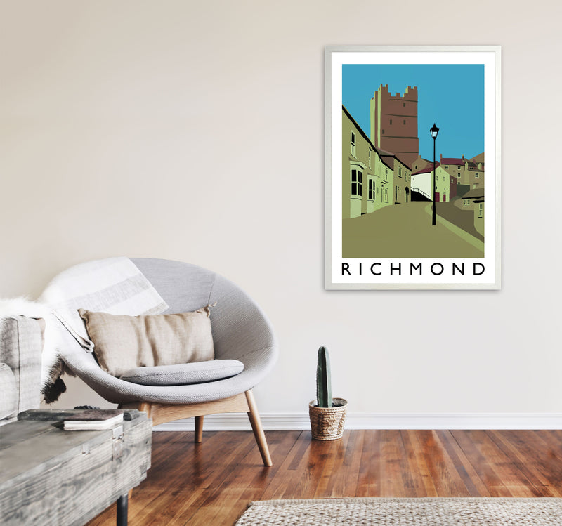 Richmond Travel Art Print by Richard O'Neill, Framed Wall Art A1 Oak Frame