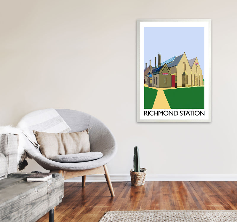 Richmond Station Digital Art Print by Richard O'Neill, Framed Wall Art A1 Oak Frame
