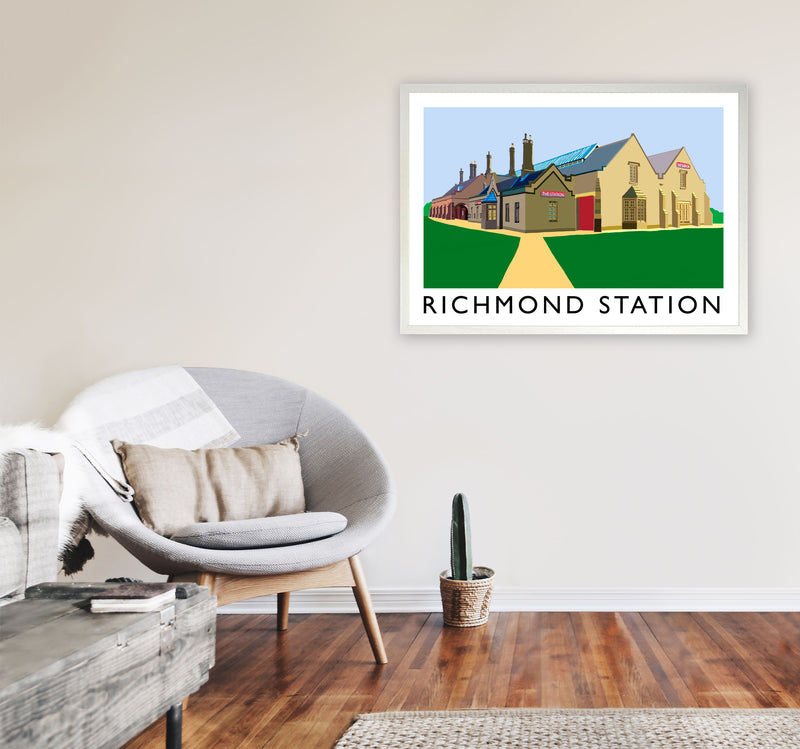 Richmond Station Travel Art Print by Richard O'Neill, Framed Wall Art A1 Oak Frame