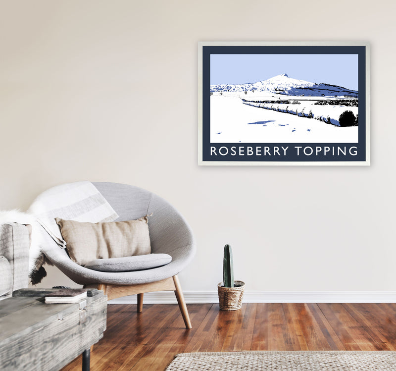 Roseberry Topping Travel Art Print by Richard O'Neill, Framed Wall Art A1 Oak Frame