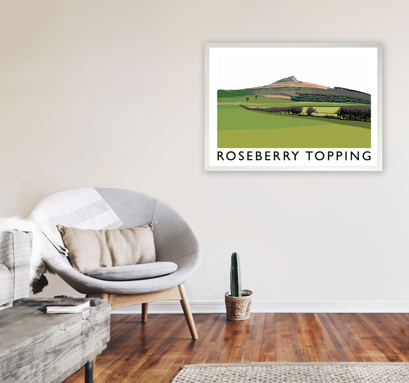 Roseberry Topping Art Print by Richard O'Neill, Framed Wall Art A1 Oak Frame