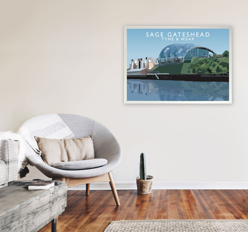 Sage Gateshead Tyne & Wear Travel Art Print by Richard O'Neill A1 Oak Frame