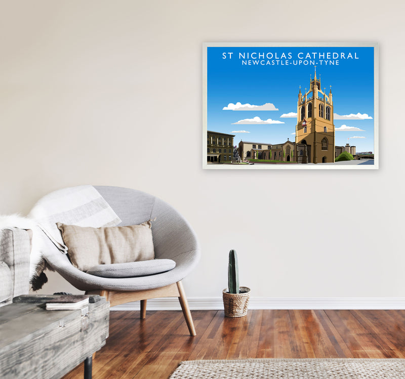 St Nicholas Cathedral Newcastle-Upon-Tyne Art Print by Richard O'Neill A1 Oak Frame