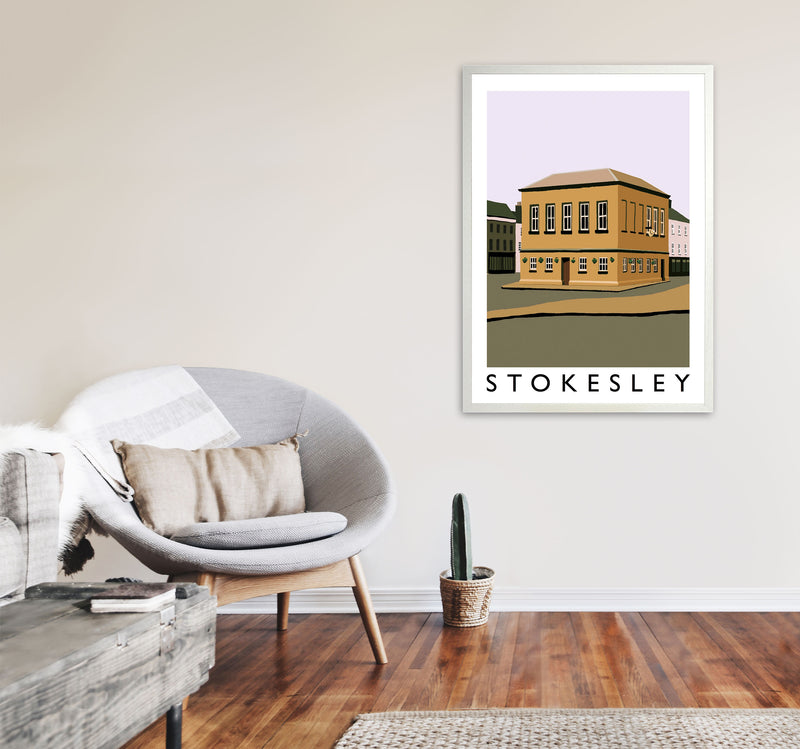 Stokesley Travel Art Print by Richard O'Neill, Framed Wall Art A1 Oak Frame