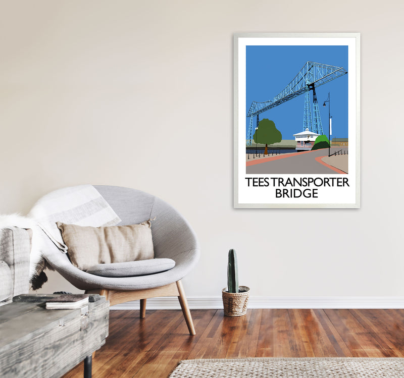 Tees Transporter Bridge Art Print by Richard O'Neill, Framed Wall Art A1 Oak Frame