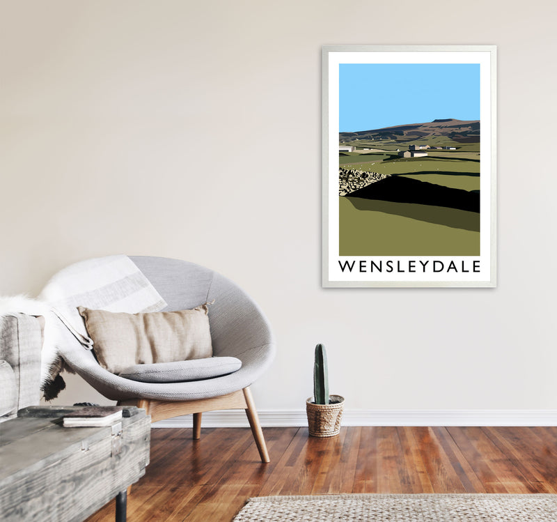 Wensleydale Travel Art Print by Richard O'Neill, Framed Wall Art A1 Oak Frame