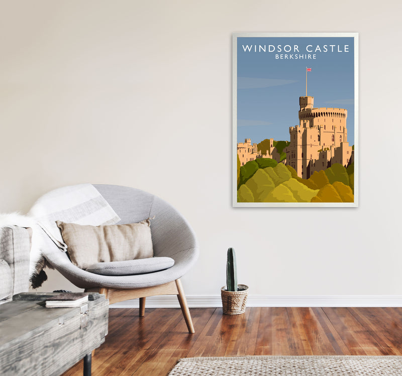 Windsor Castle Berkshire Travel Art Print by Richard O'Neill A1 Oak Frame