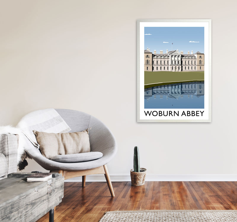 Woburn Abbey Travel Art Print by Richard O'Neill, Framed Wall Art A1 Oak Frame