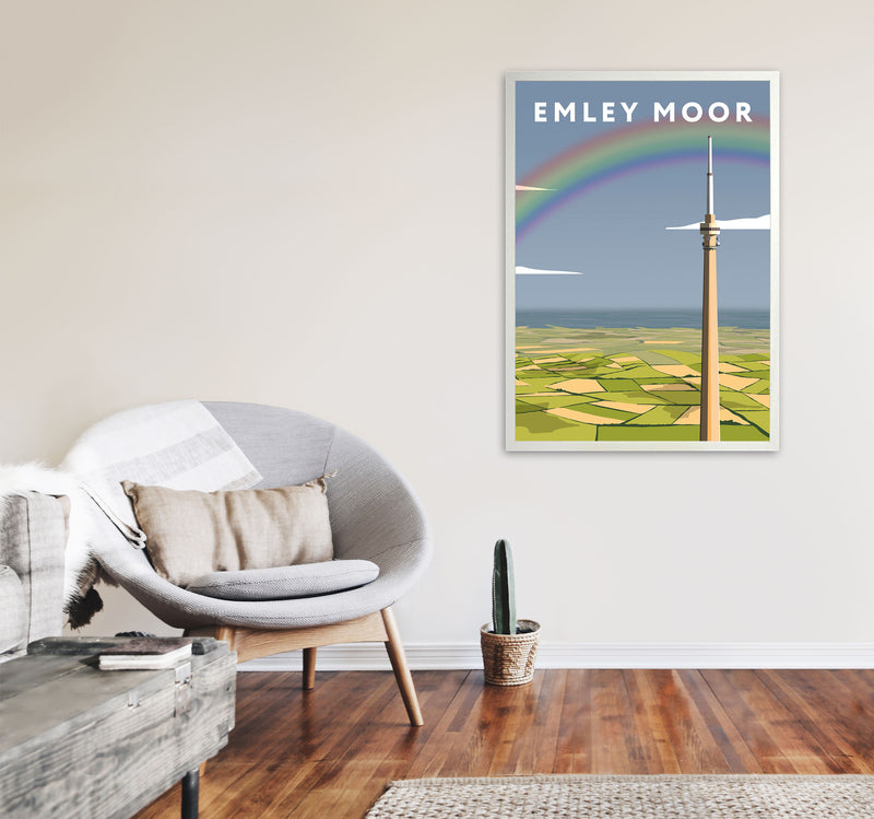 Emley Moor Portrait by Richard O'Neill A1 Oak Frame