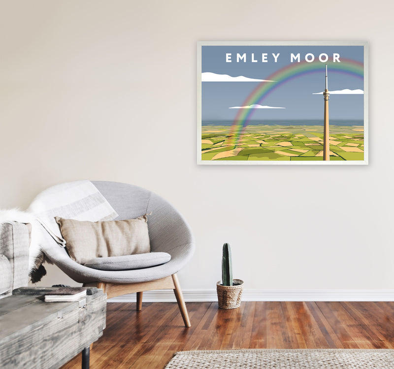 Emley Moor Framed Digital Art Print by Richard O'Neill A1 Oak Frame