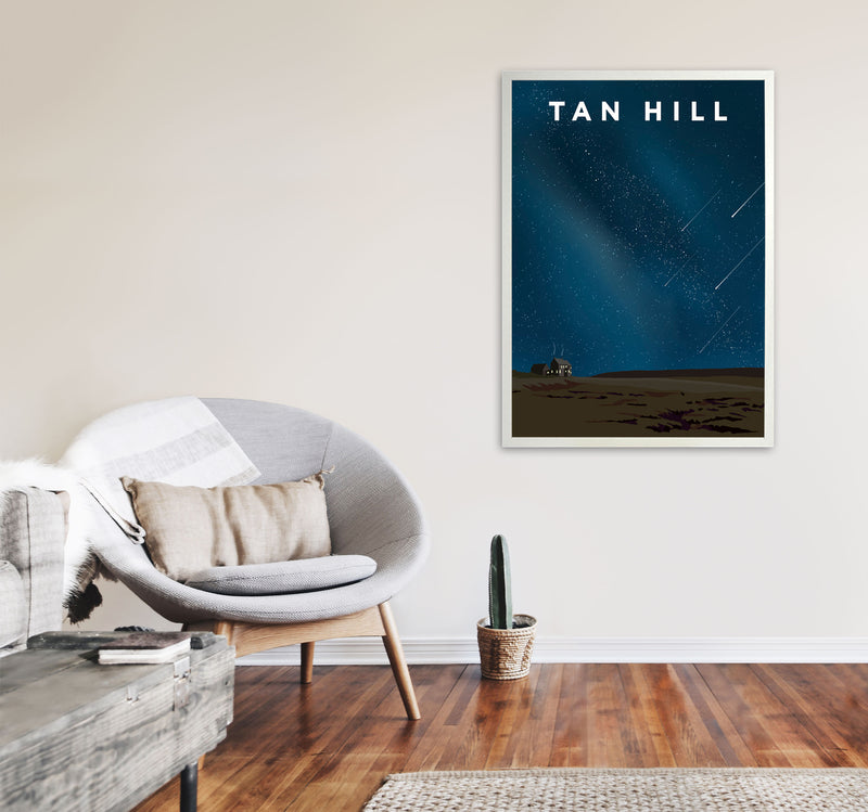 Tan Hill Travel Art Print by Richard O'Neill, Framed Wall Art A1 Oak Frame
