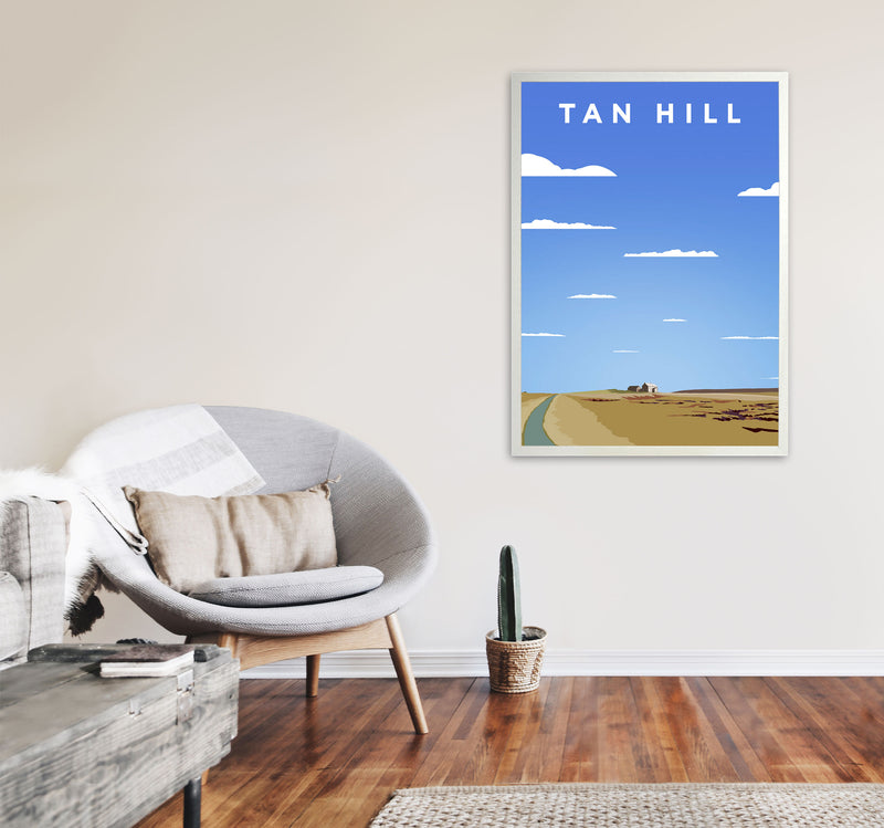 Tan Hill Travel Art Print by Richard O'Neill, Framed Wall Art A1 Oak Frame