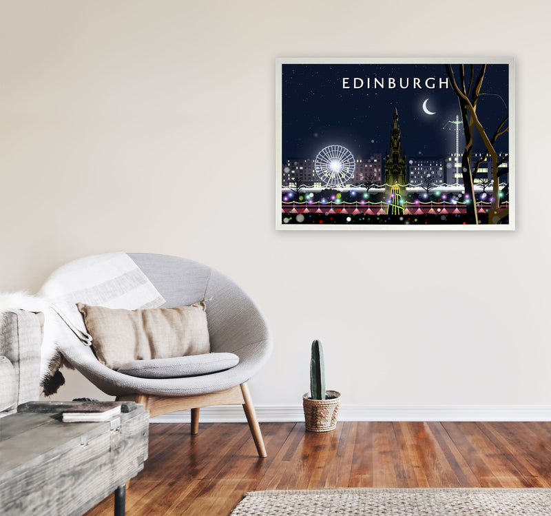 Edinburgh Night by Richard O'Neill A1 Oak Frame