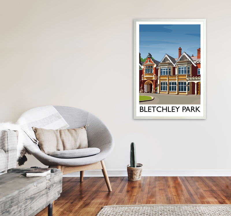 Bletchey Park portrait by Richard O'Neill A1 Oak Frame