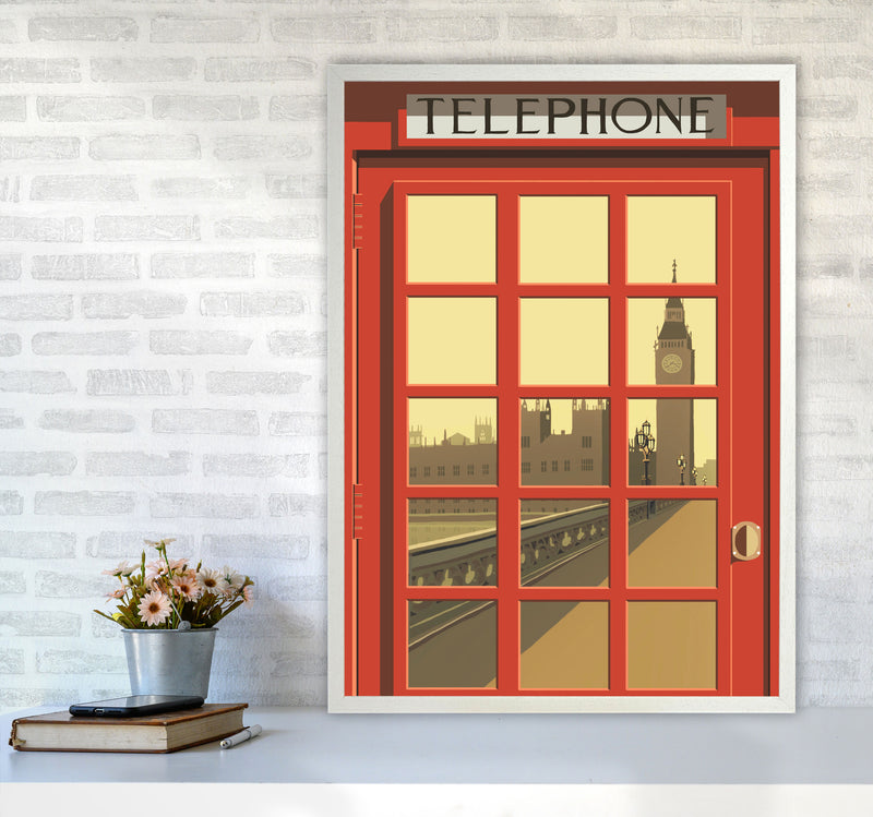 London Telephone Box 5 by Richard O'Neill A1 Oak Frame