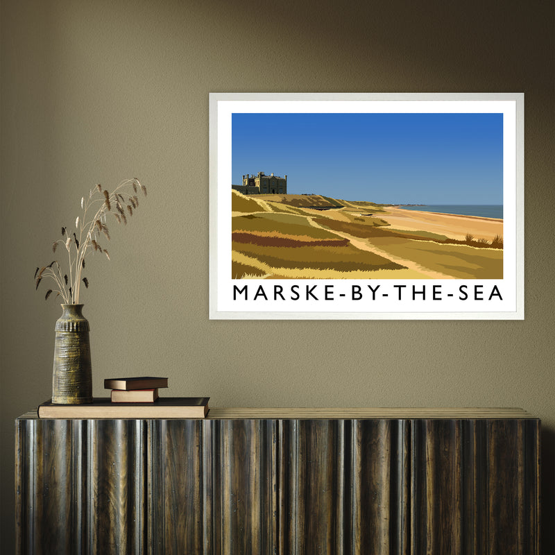 Marske-by-the-Sea 3 by Richard O'Neill A1 White Frame