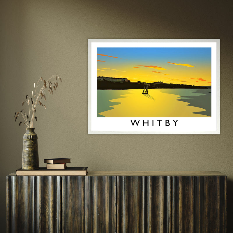 Whitby (Sunset) 2 by Richard O'Neill A1 White Frame